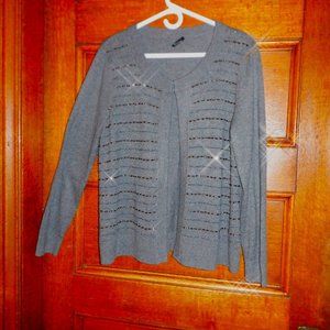 ~~~ TALBOTS ~~~ CARDIGAN with Rows of Glitter / Front Panels